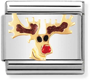 Nomination Classic Rudolph Reindeer 18ct Gold Enamel Charm 030225/08