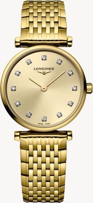 LONGINES La Grande Classique De Longines Diamond (24mm) Gold Sunray Dial / Gold PVD Stainless Steel Bracelet L42092378