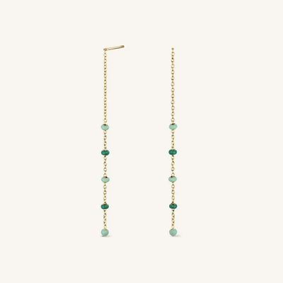 Rosefield Jewellery Emerald Dotted Theader Gold Earrings JEETG-J722