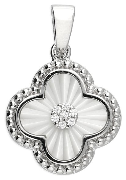 James Moore H6746/S Sterling Silver CZ Clover Pendant Jewellery