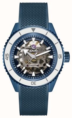 RADO Captain Cook High-Tech Ceramic x England Cricket Limited Edition (43mm) Clear Dial / Blue Rubber R32153208