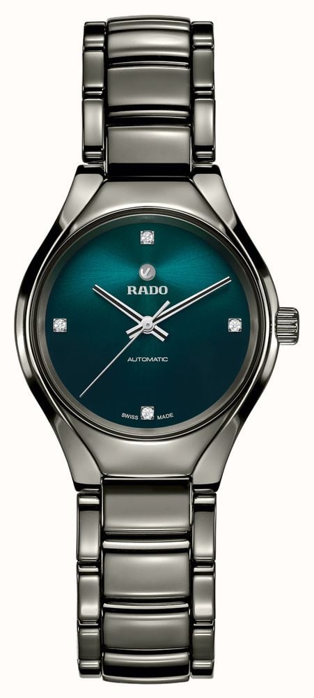 RADO True Round Automatic Diamonds 30mm Blue Dial Plasma High Tech Ceramic Bracelet R27243742