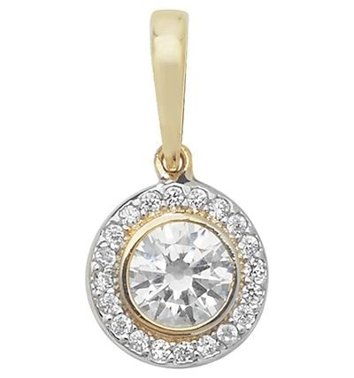 Treasure House PN1014 9ct Gold Cz Round Cluster Pendant Jewellery