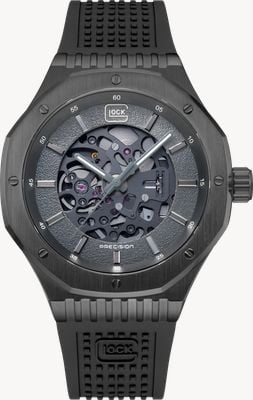 GLOCK Precision Skeleton Automatic (45mm) Black Dial / Black PVD Stainless Steel Mesh Bracelet GW-21-2-24