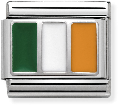 Nomination Classic Ireland Flag Enamel Sterling Silver & Steel Charm 330207/06