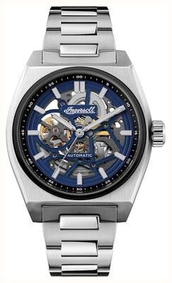 Ingersoll THE VERT Skeleton Automatic (43mm) Blue Dial / Stainless Steel Bracelet I14305
