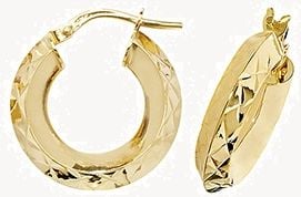 Treasure House 9k Yellow Gold Hinged Hoop Earrings 10 mm ER1018-10