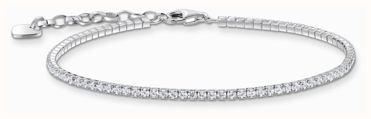 Thomas Sabo Women's Sterling Silver Small White Zirconia Tennis Bracelet 19cm A2168-051-14-L19V