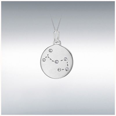 IBB Sterling Silver Rhodium Plated Cubic Zirconia Scorpio Star Sign Pendant 8.68.5769