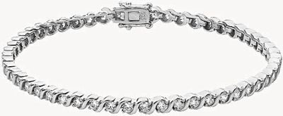 Ladies Sterling Silver CZ Bracelet G2564