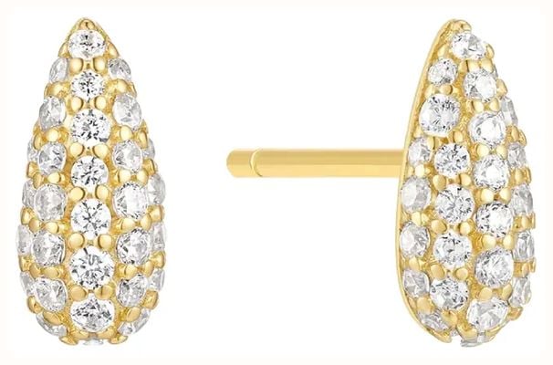 Ania Haie Gold Plated Silver Pavé Dome Stud Earrings E078-02G