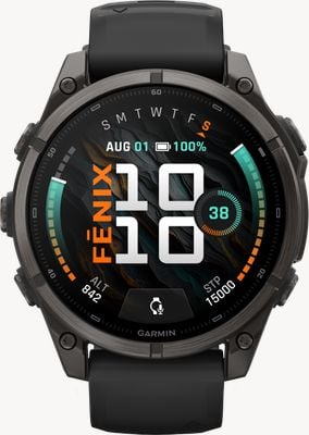 Garmin Fenix 9 47mm Premium GPS Smartwatch - Carbon Grey Titanium With Black Silicone Watch 010-04762-11
