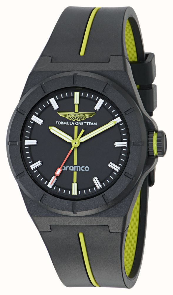 Aston Martin Aramco Formula One™ Team SHD Quartz (38mm) Black Dial / Black Silicone Strap MTFH1F601 - alternate view 2