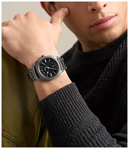 Fossil Machine 41 mm Three-Hand Date Smoke Stainless Steel Watch FS6185 - alternate view 7