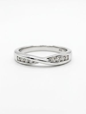 James Moore & Co 0.16ct Round Brilliant Natural Diamond 9ct White Gold Half Eternity Ring J18185