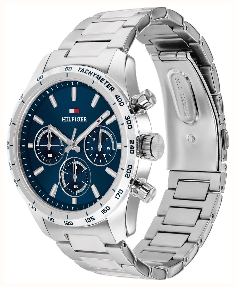 Tommy Hilfiger Hampton Blue Dial Stainless Steel Bracelet Watch 1792278 - alternate view 2