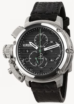 U-Boat Chimera Chronograph SS Noir Limited Edition (46mm) Black Dial / Aged Black Leather Strap 9592