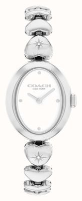 Coach Sammy Two-Hand Quartz (22.5mm) White Dial / Stainless Steel Heart Bracelet 14504639