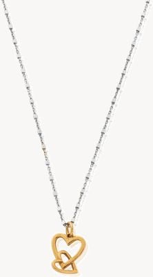 ChloBo Mixed Metal Delicate Cube Chain Interlocking Heart Necklace GMNDC1069