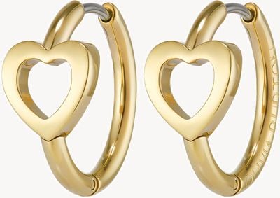 Olivia Burton Kindred Interlink Heart Gold Plated Hoop Earrings 24100556