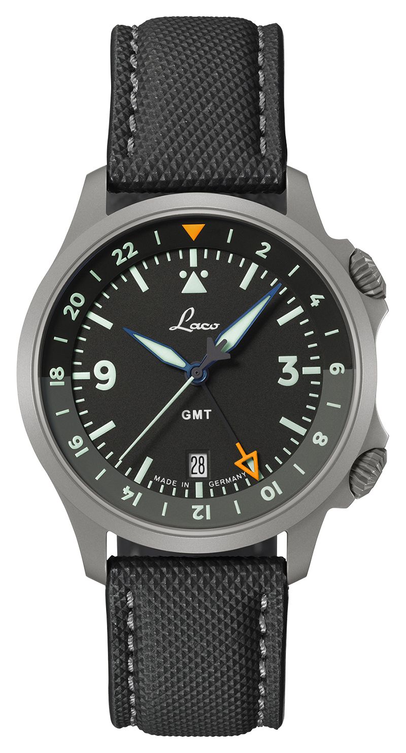 Laco 862187 Frankfurt GMT Schwarz Automatic (40mm) Black Watch