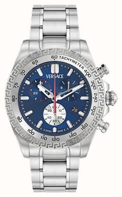 Versace Men's VERSACE CHRONO X (44mm) Blue Chronograph Dial / Stainless Steel Bracelet VE9K00324