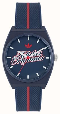 Adidas PROJECT TWO (38mm) Dark Blue Dial / Dark Blue Rubber Strap AOST26030