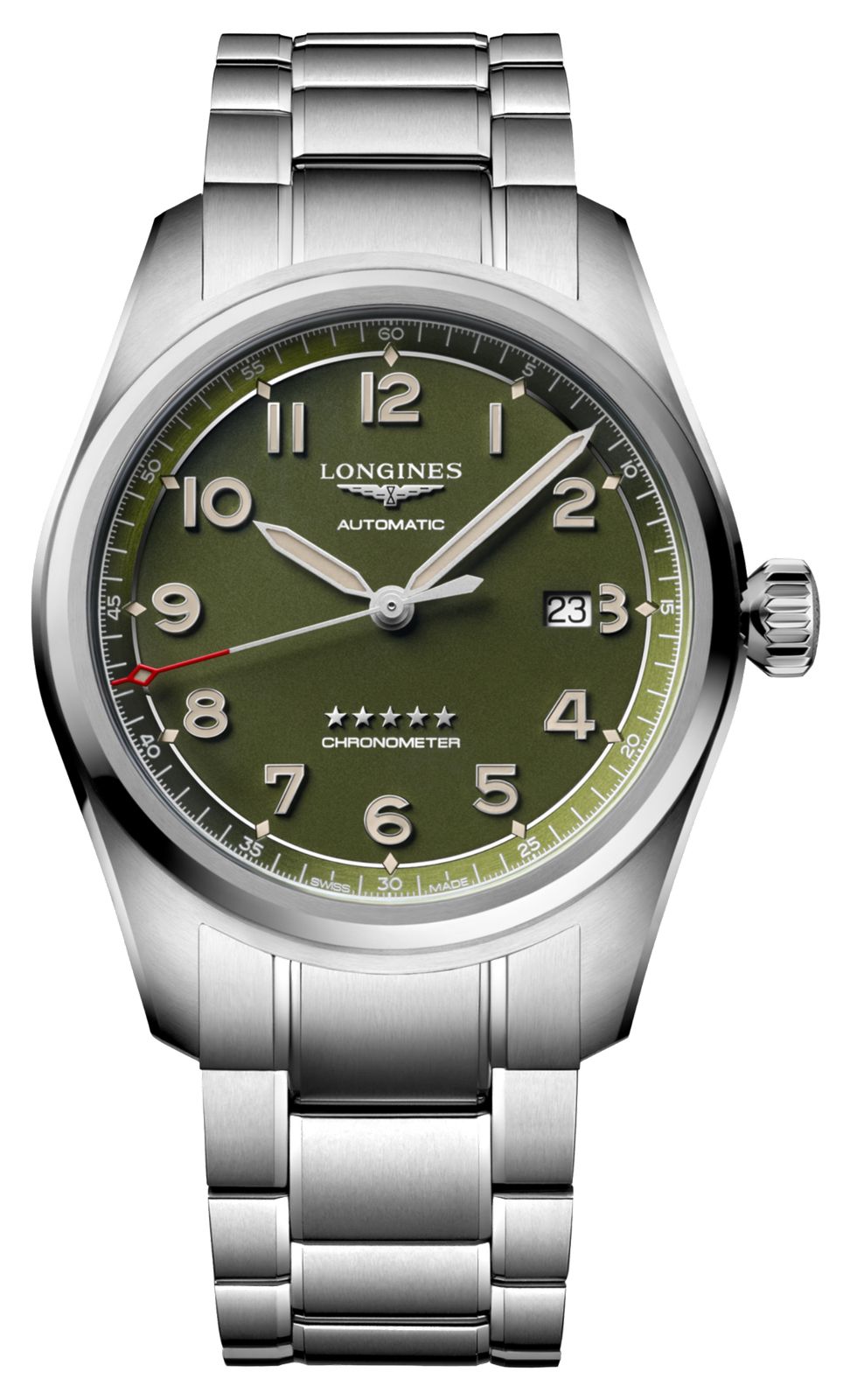 LONGINES L38114036 Spirit (42mm) Green Dial / Stainless Watch