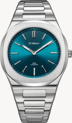 D1 Milano Ultra Thin Groovy Green (39mm) Petrol Green Sunray Dial / Stainless Steel Bracelet UHBJ03