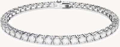 Swarovski Matrix Tennis Bracelet Medium | Rhodium Plated | White Crystals 5648937