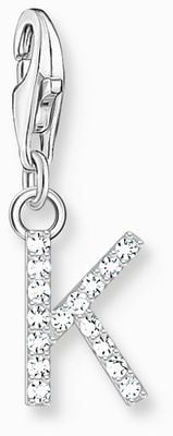 Thomas Sabo Charm Pendant Letter K With White Stones Sterling Silver 1950-051-14