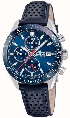 Lotus Sport Chronograph (39.5mm) Blue Dial / Dark Blue Leather Strap L18995/7