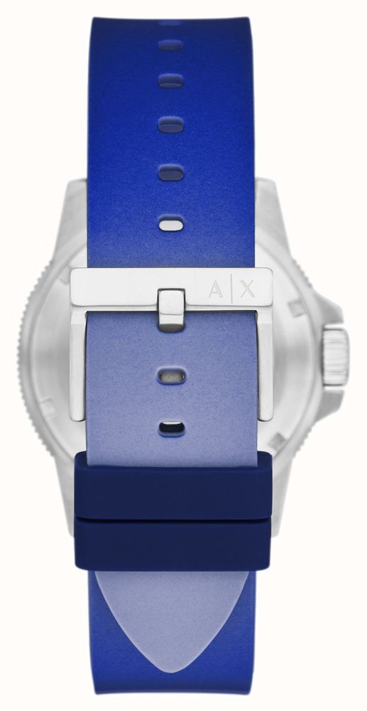 Armani Exchange Men's | White Dial | Blue Silicone Strap AX1859 - First ...