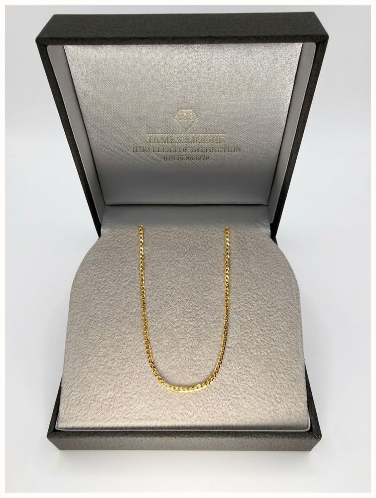 9ct Solid Yellow Gold Ultra Fine Flat Curb 20" Chain SUFC-150-9Y-20 - alternate view 3
