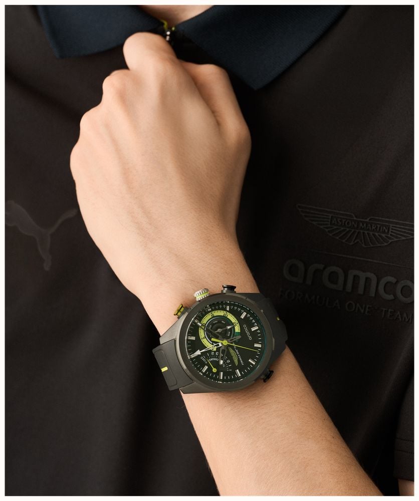 Aston Martin Aramco Formula One™ Team KRS Quartz Multifunction (44mm) Grey Dial / Grey Silicone Strap MTFR1F601 - alternate view 4