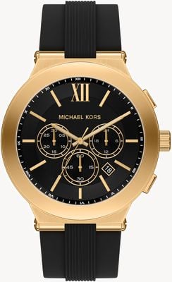 Michael Kors Billie Chronograph (46mm) Black Dial / Black Silicone Strap MK9253
