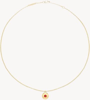 D.LOUISE 14ct Yellow Gold PVD Cubic Zirconia July Birthstone Pendant YBN-09-07