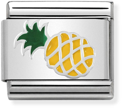 Nomination Classic SYMBOLS In Stainless Steel Enamel And Silver Sterling Silver Pinapple Charm 330202/45