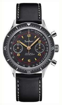 Hanhart 415 ES Iconic (39mm) Black Dial / Black Leather Strap - M H703.210-8010