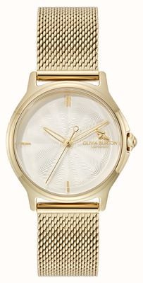 Olivia Burton Classic Bee (29.8mm) Cream Dial / Gold PVD Stainless Steel Mesh Bracelet 24000341