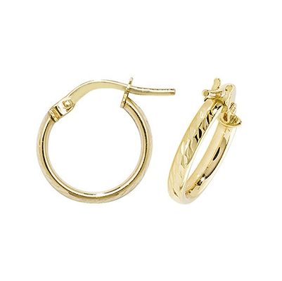 James Moore TH ER1042-10 9k Yellow Gold Hoop Earrings 10 mm Jewellery