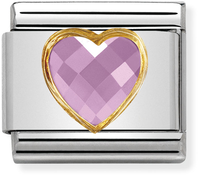 Nomination Classic Heart 18ct Gold & Steel Charm 030610/003