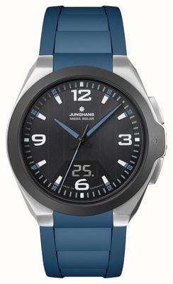 Junghans Spektrum Mega Solar (41.6mm) Black Dial / Blue Synthetic Rubber Strap 18/1527.00