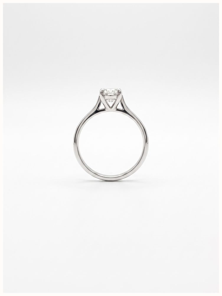 0.70ct Radiant Natural Diamond Platinum Solitaire Ring J40713 - alternate view 3