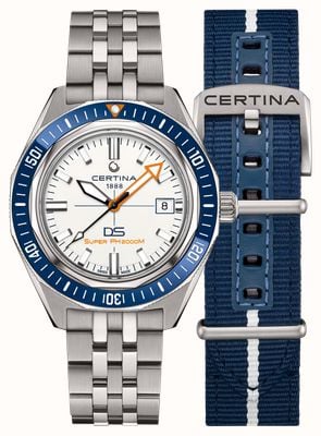 Certina DS Super PH2000M Powermatic 80 (43mm) White Dial / Titanium Bracelet Watch C0506074401102