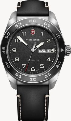 Victorinox Swiss Army Quartz (42mm) Black Dial / Black Leather Strap 242041