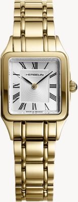 Herbelin Luna Quartz (24mm) Silver Guilloché Dial / Gold PVD Stainless Steel Bracelet 17457BP1N01