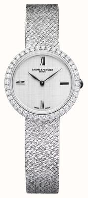 Baume & Mercier Joia de Baume & Mercier Quartz (28mm) Silvery Sun-Satin Dial / Embossed Stainless Steel Bracelet 10850