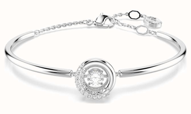 Swarovski Dextera Bangle Round Cut, White, Rhodium Plated 5733399