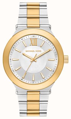 Michael Kors Oversized Billie Quartz (44mm) Silver Dial / Two-Tone Stainless Steel Bracelet MK9274
